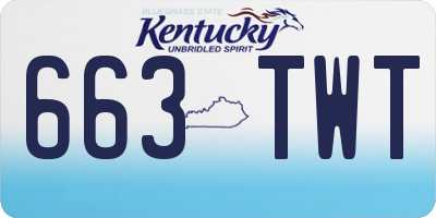 KY license plate 663TWT
