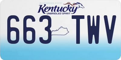 KY license plate 663TWV