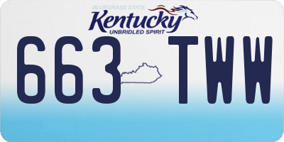 KY license plate 663TWW