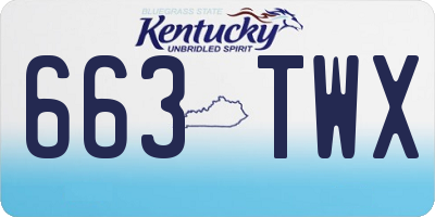 KY license plate 663TWX