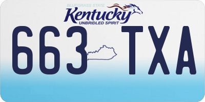 KY license plate 663TXA