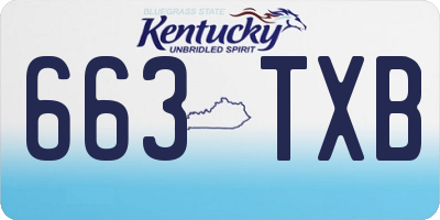 KY license plate 663TXB