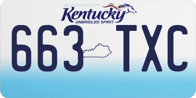 KY license plate 663TXC