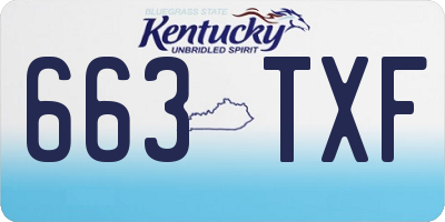 KY license plate 663TXF