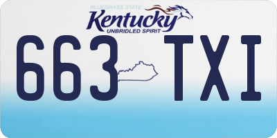 KY license plate 663TXI