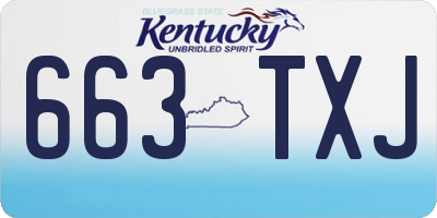 KY license plate 663TXJ