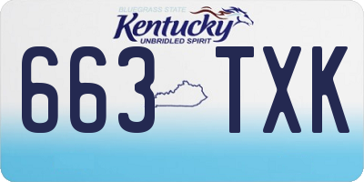 KY license plate 663TXK