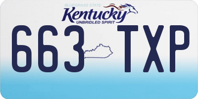KY license plate 663TXP