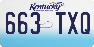 KY license plate 663TXQ