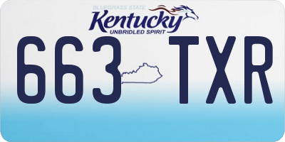 KY license plate 663TXR