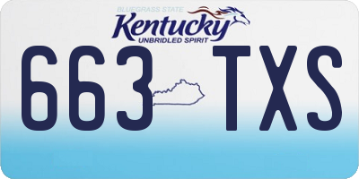KY license plate 663TXS