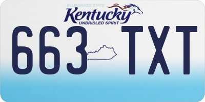 KY license plate 663TXT