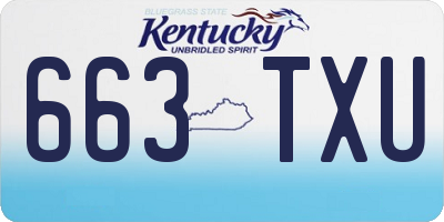 KY license plate 663TXU