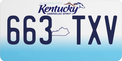 KY license plate 663TXV