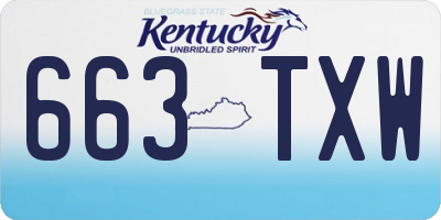 KY license plate 663TXW