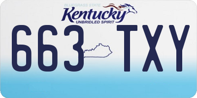 KY license plate 663TXY