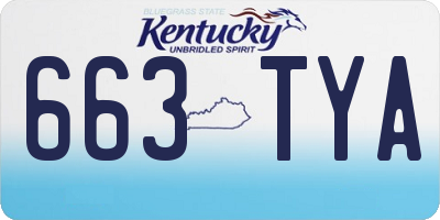 KY license plate 663TYA