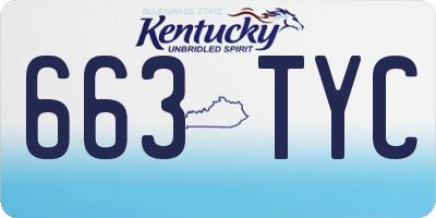 KY license plate 663TYC