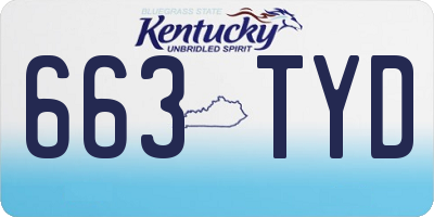 KY license plate 663TYD