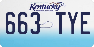 KY license plate 663TYE