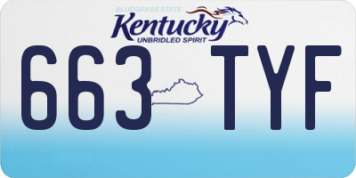 KY license plate 663TYF