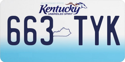 KY license plate 663TYK