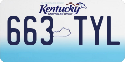 KY license plate 663TYL
