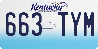 KY license plate 663TYM