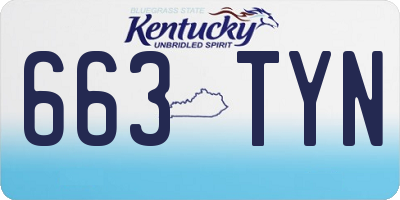 KY license plate 663TYN