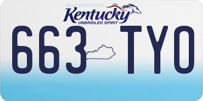 KY license plate 663TYO