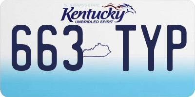 KY license plate 663TYP