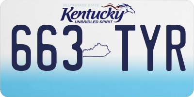 KY license plate 663TYR