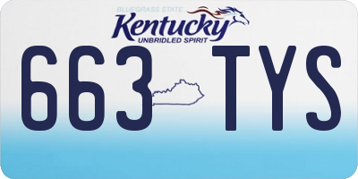 KY license plate 663TYS
