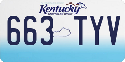 KY license plate 663TYV