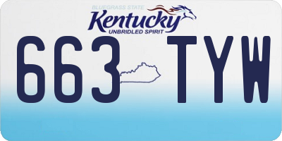 KY license plate 663TYW