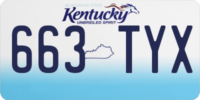 KY license plate 663TYX