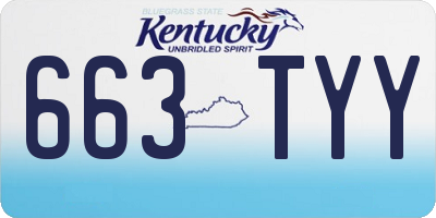 KY license plate 663TYY