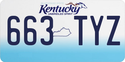 KY license plate 663TYZ