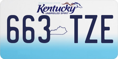 KY license plate 663TZE
