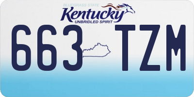 KY license plate 663TZM