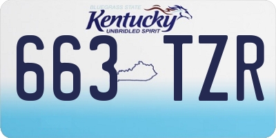 KY license plate 663TZR