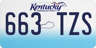 KY license plate 663TZS