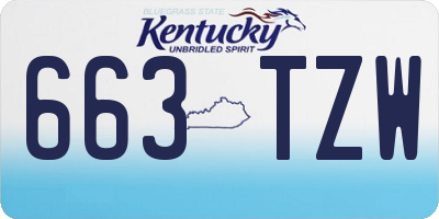 KY license plate 663TZW