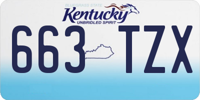 KY license plate 663TZX