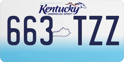 KY license plate 663TZZ