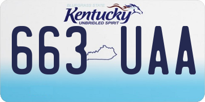 KY license plate 663UAA