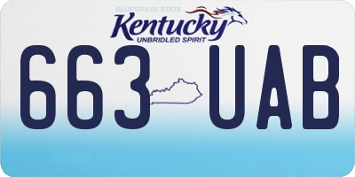 KY license plate 663UAB