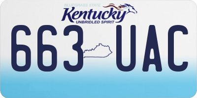 KY license plate 663UAC