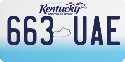KY license plate 663UAE