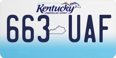 KY license plate 663UAF